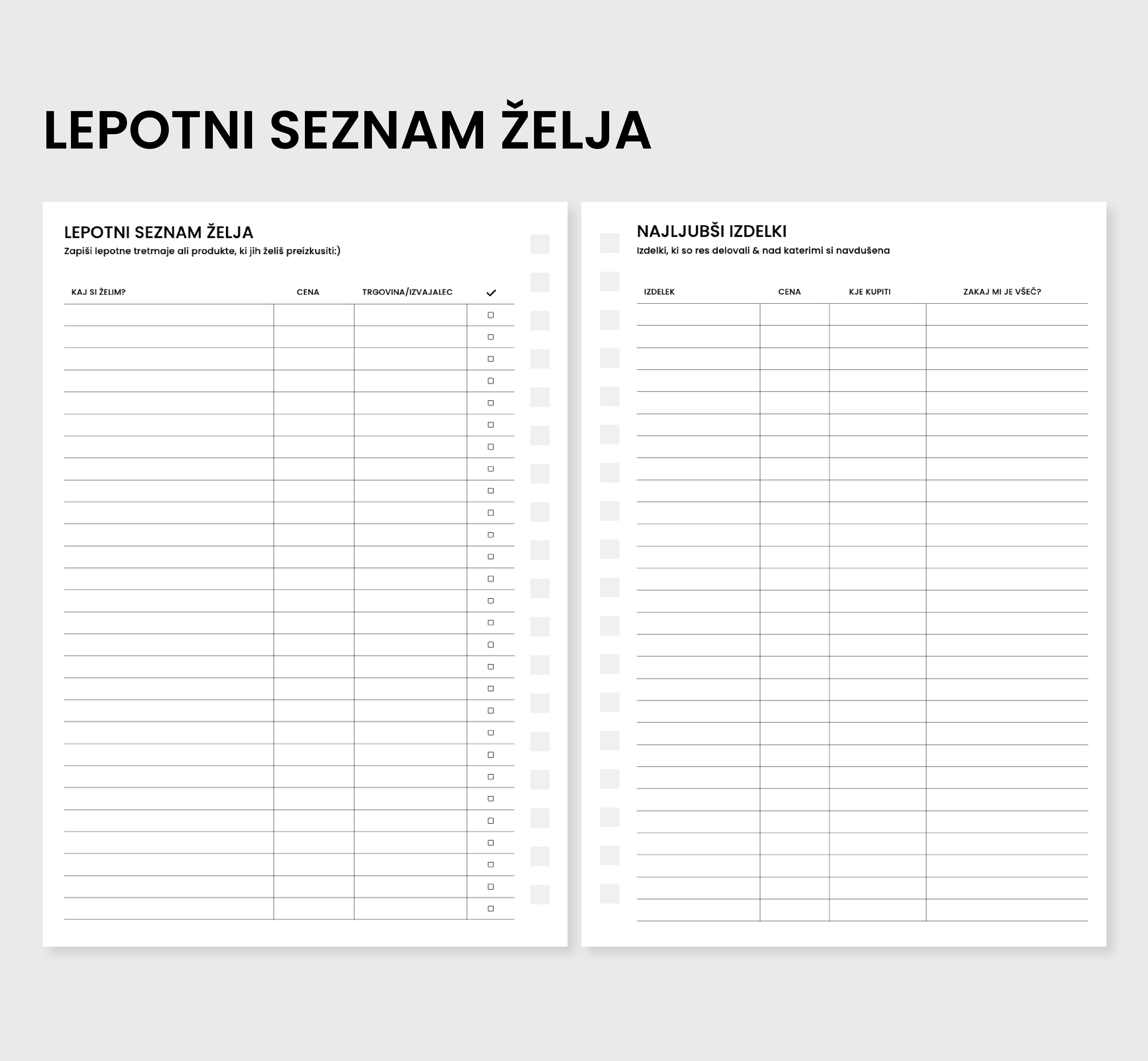 Lepotni seznam želja & najljubši izdelki
