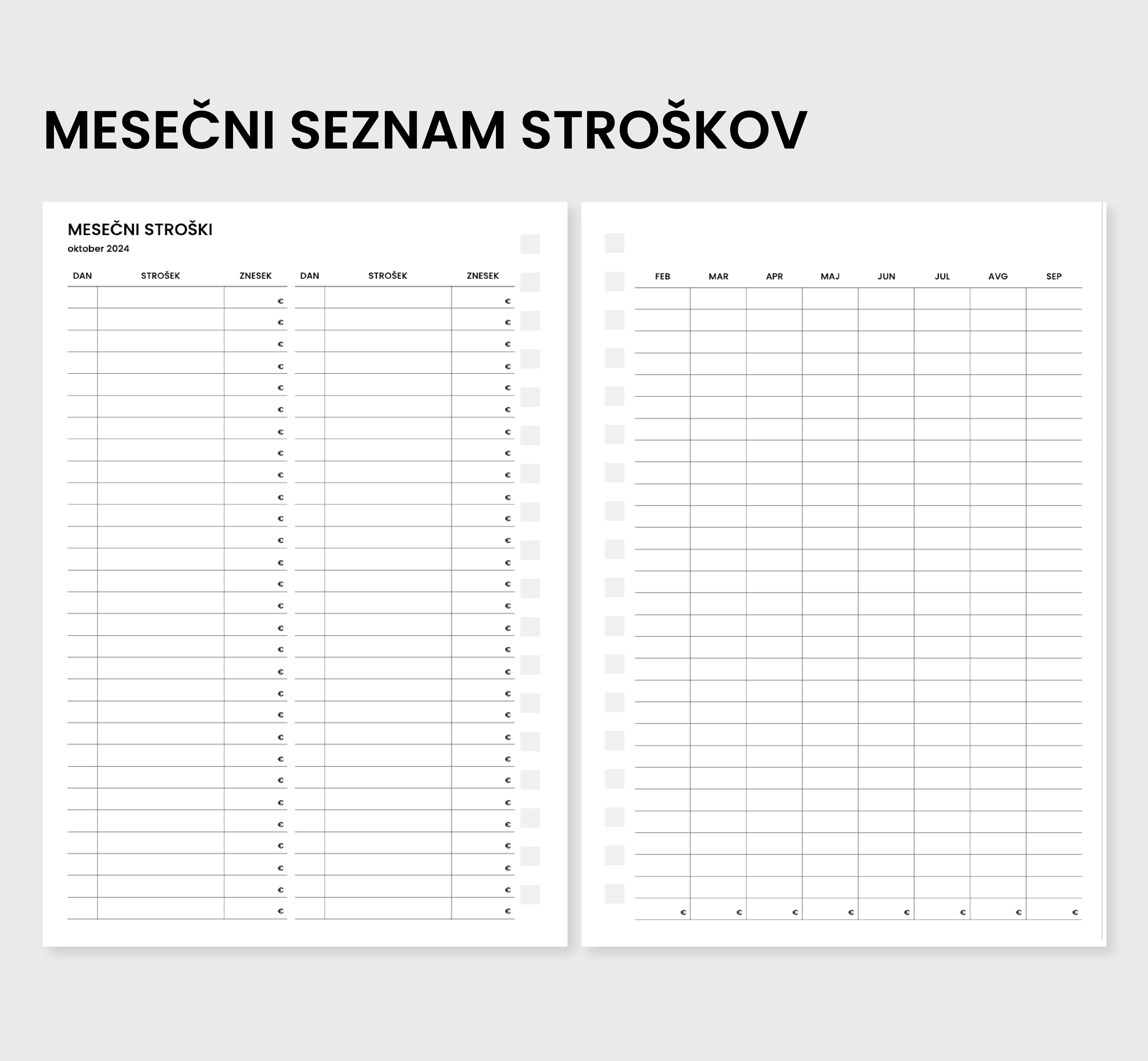 Seznam stroškov