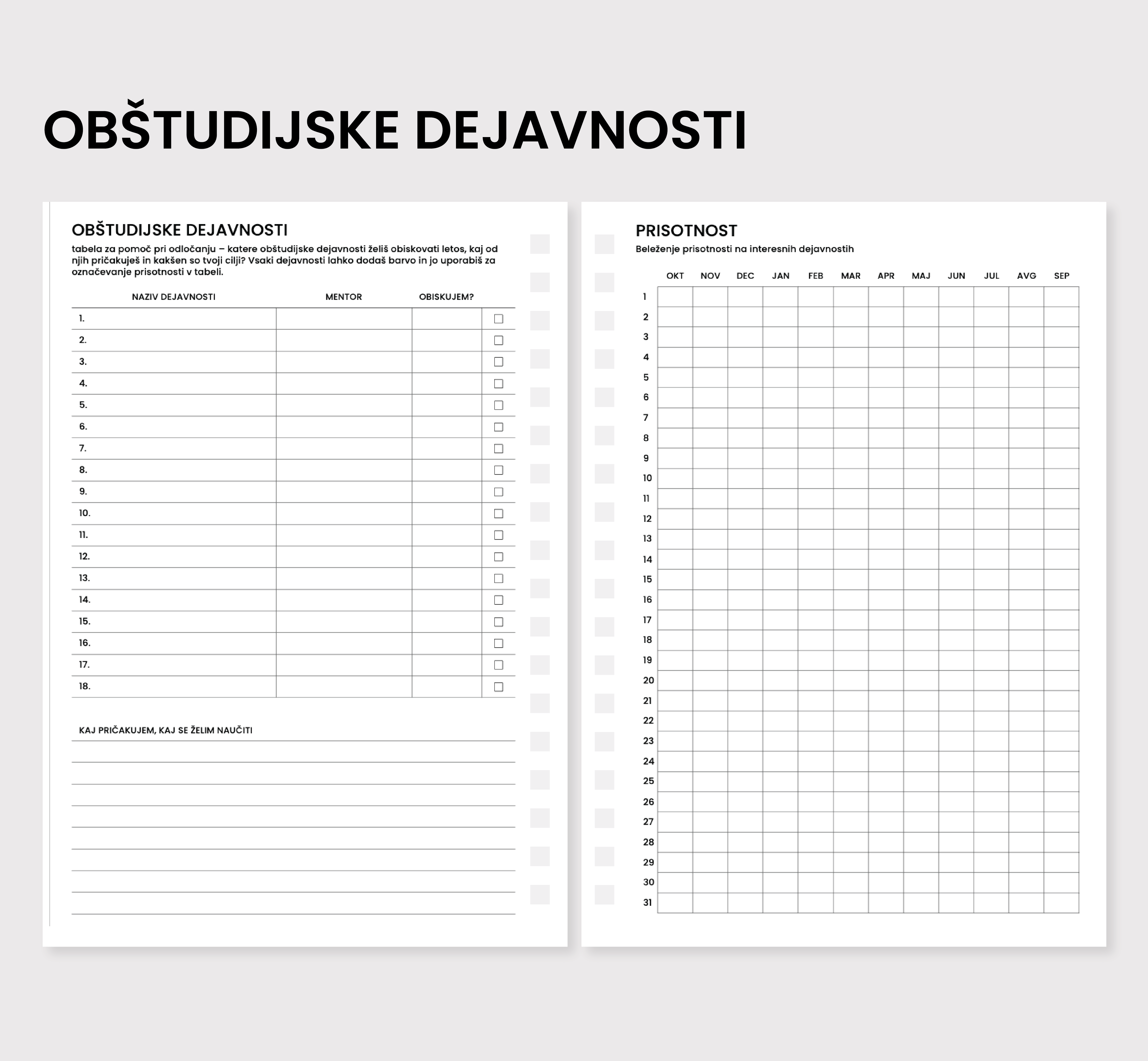 Obštudijske dejavnosti
