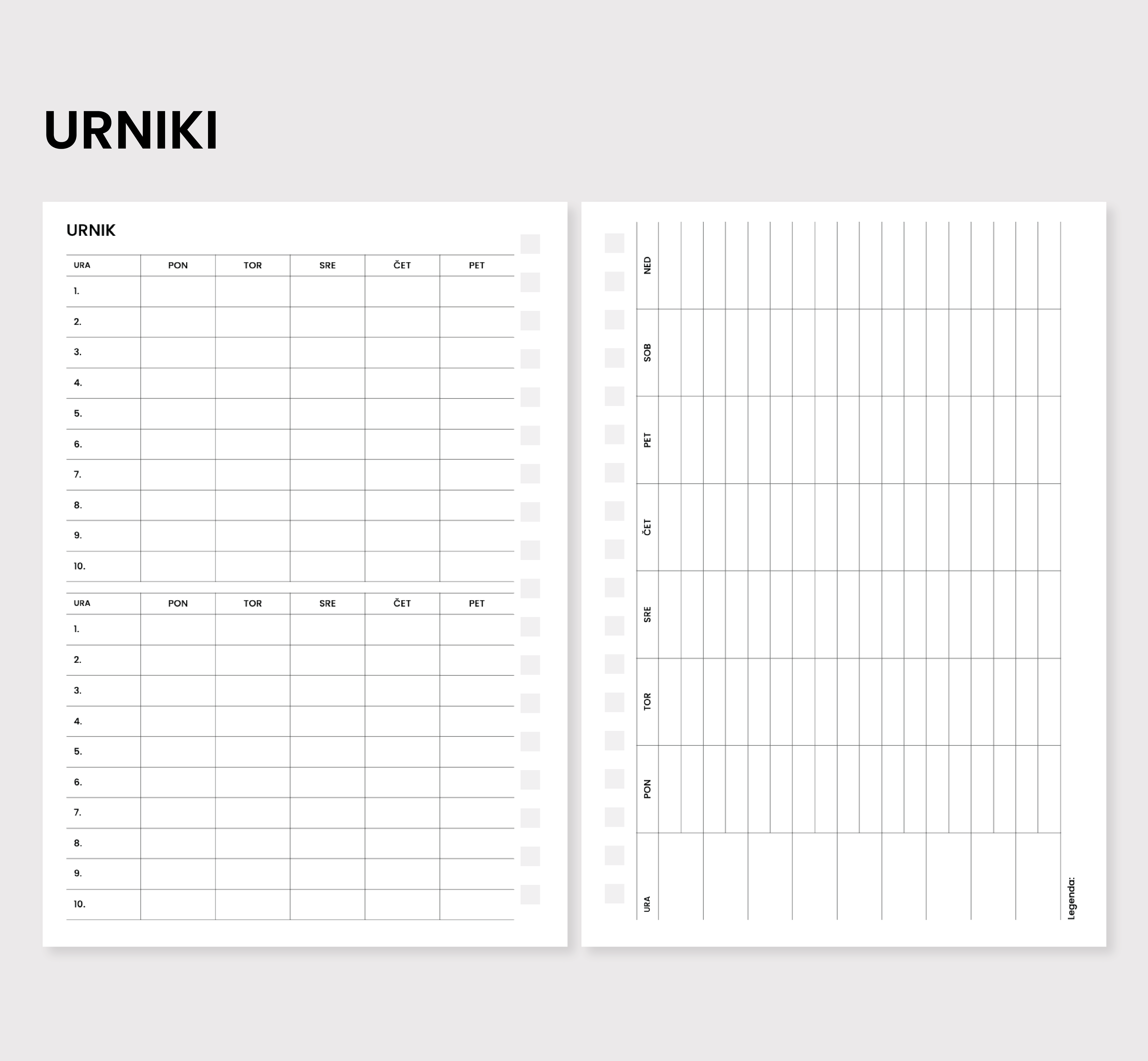 Urniki (3x)