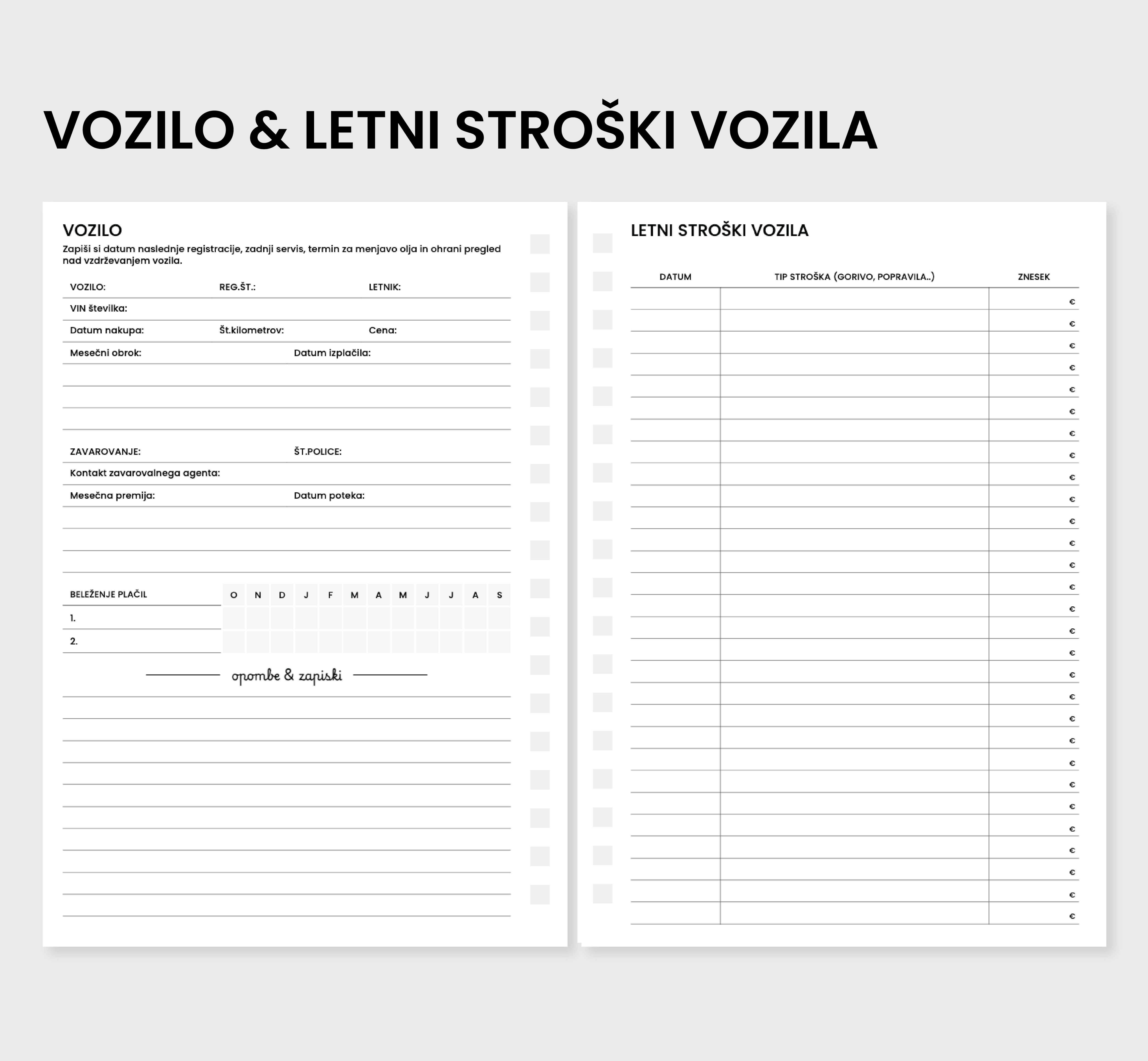 Vozilo & letni stroški vozila