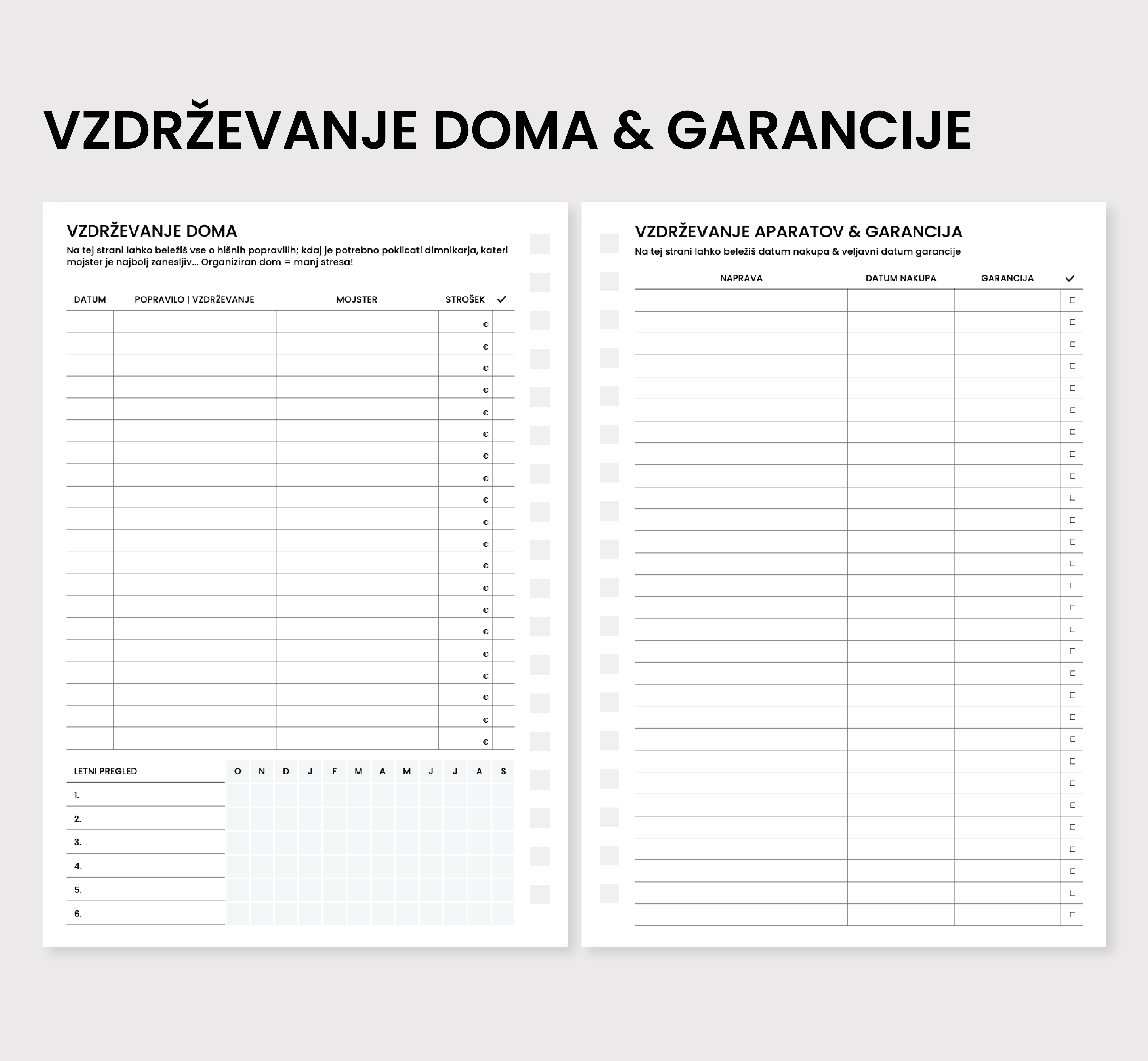 Vzdrževanje doma & garancije